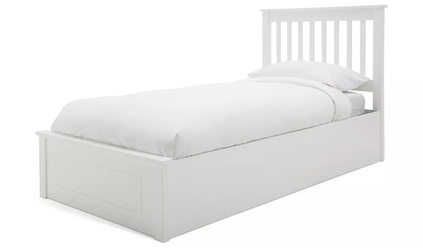 Assembled Habitat Aspley Single Wooden Ottoman Bed Frame - White